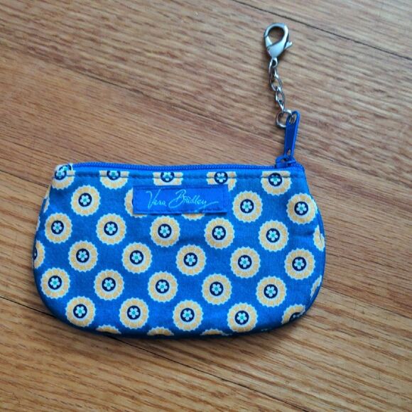 Vera Bradley Floral Blue and Yellow Pouch - Picture 1 of 7